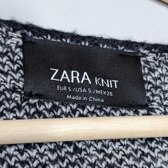 Zara Knit Wool Blend Long Maxi Cardigan Twisted Visible Seam with Zipper Size S - Picture 10 of 16